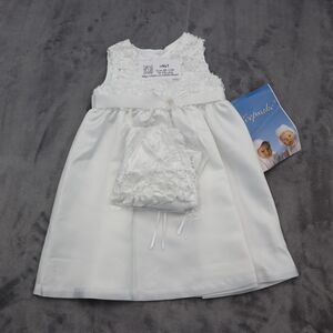 Keepsake Dress Baby 6 to 9 mo White Floral Lace Sleeveless Girl Christening Wear